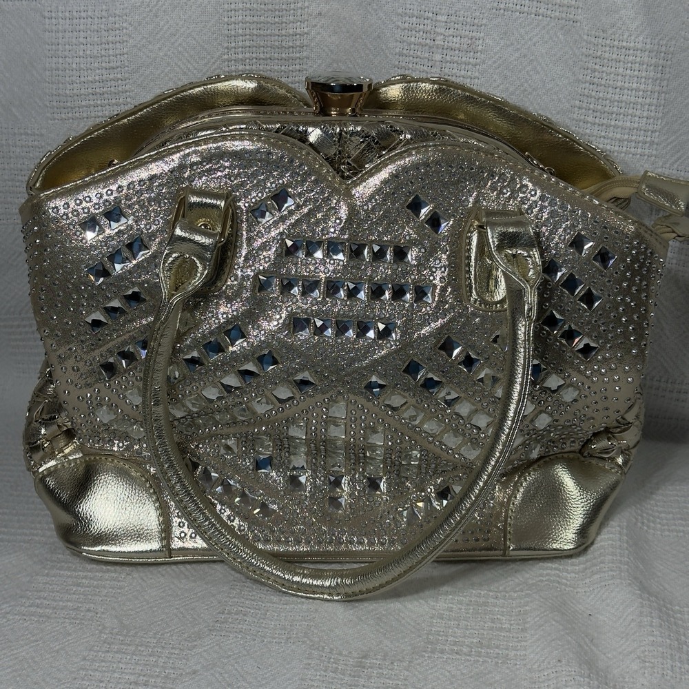 NWT Bottari Purse Disco Style Shiny Diamond Ring Bag Pockets